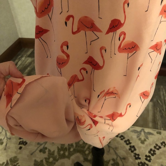 Finn & Grace pale pink flamingo midi dress S - Picture 5 of 6